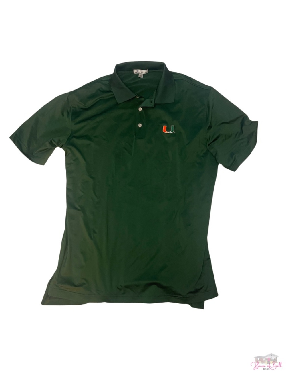 Peter Millar Men's University of Miami Hurricanes Performance Polo Shirt Size L